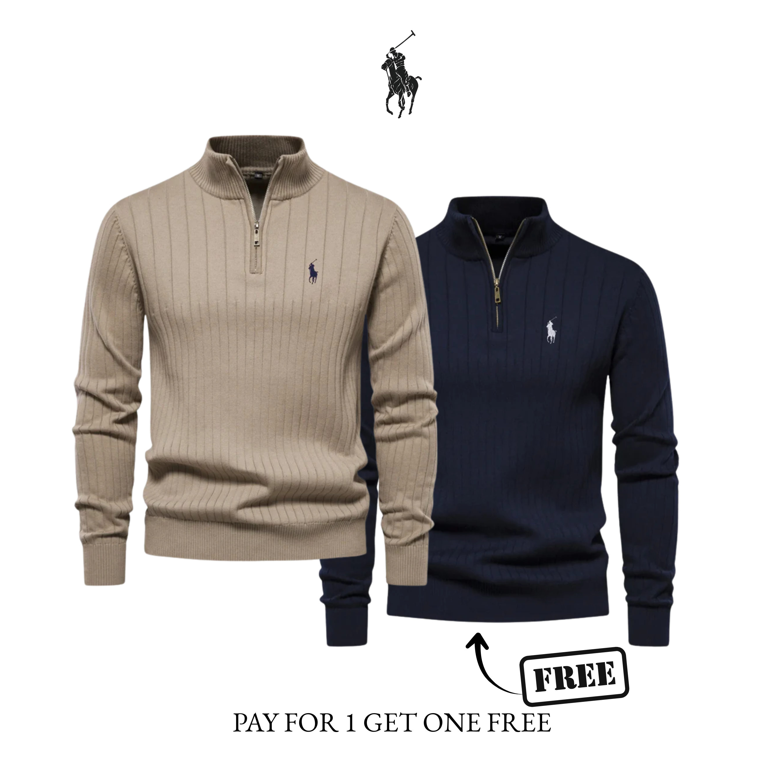 Quarter-zip rib jumper