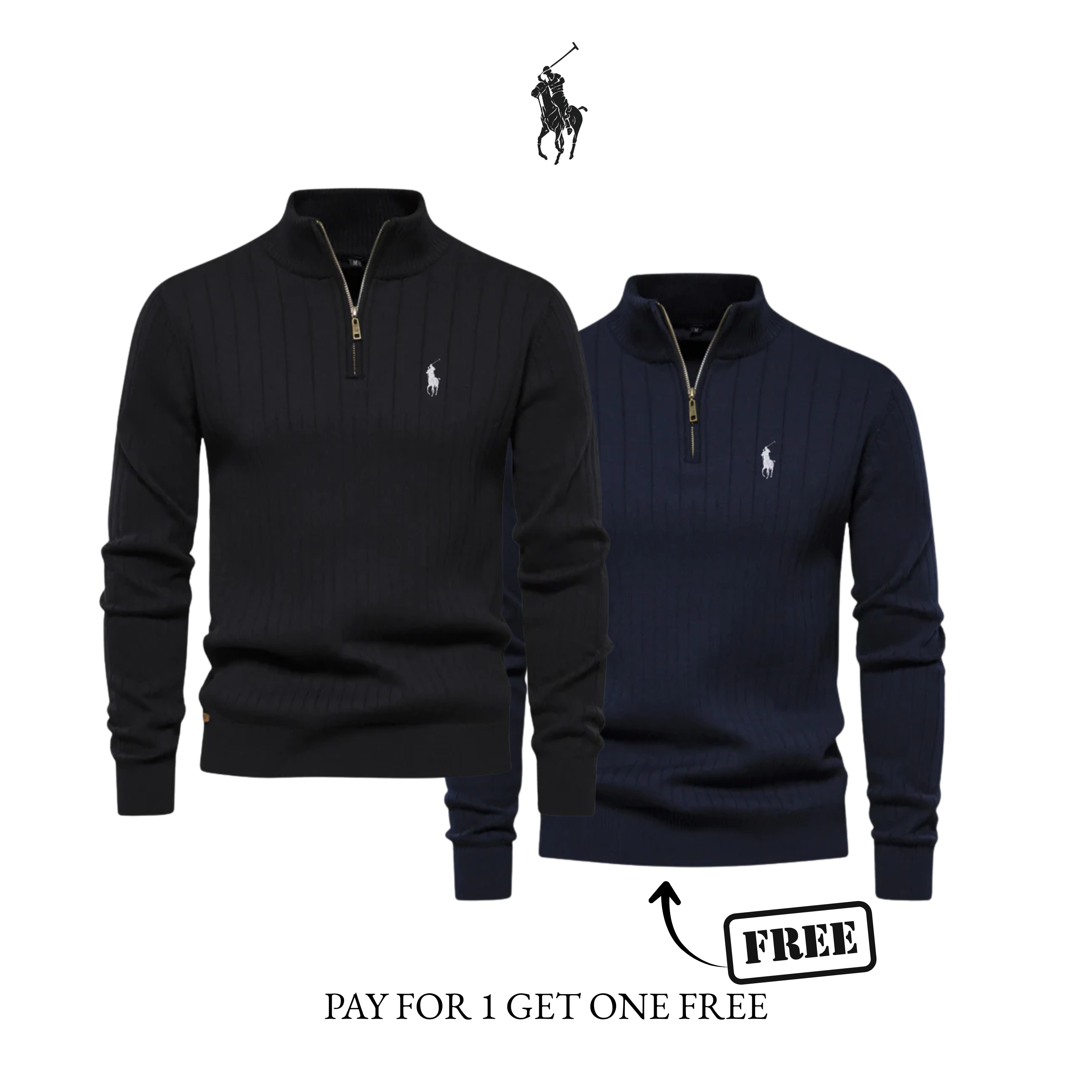 Quarter-zip rib jumper