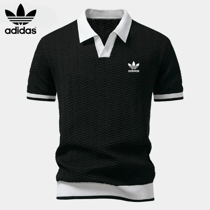 Retro knitted polo shirt