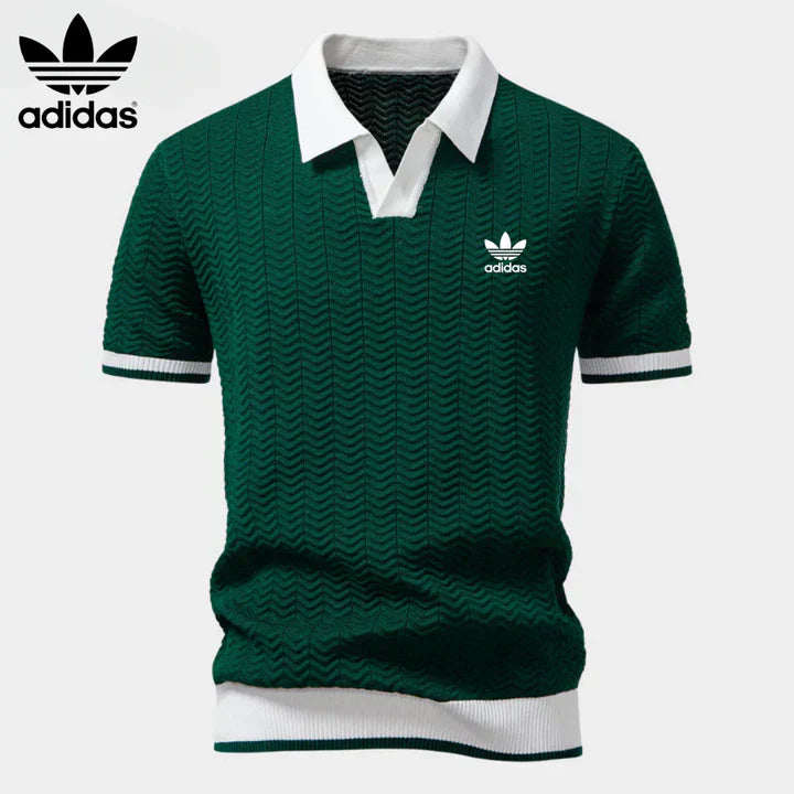 Retro knitted polo shirt