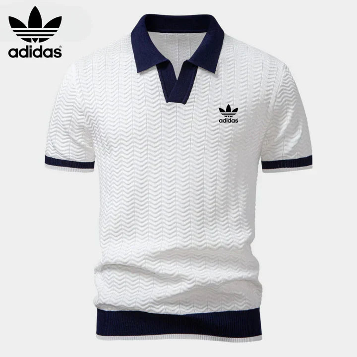 Retro knitted polo shirt