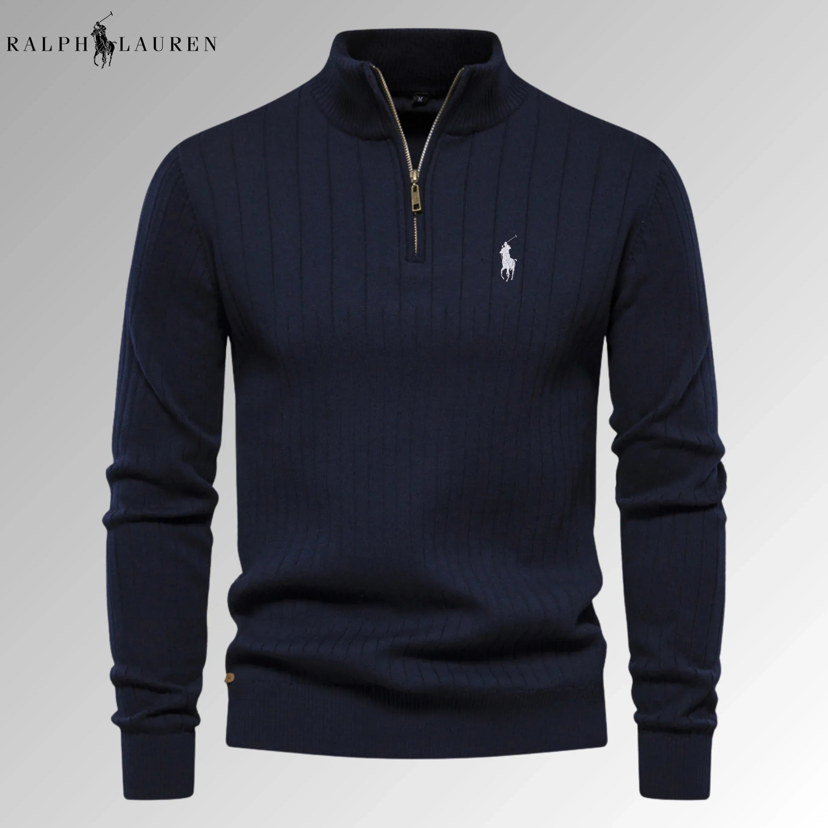Quarter-zip rib jumper