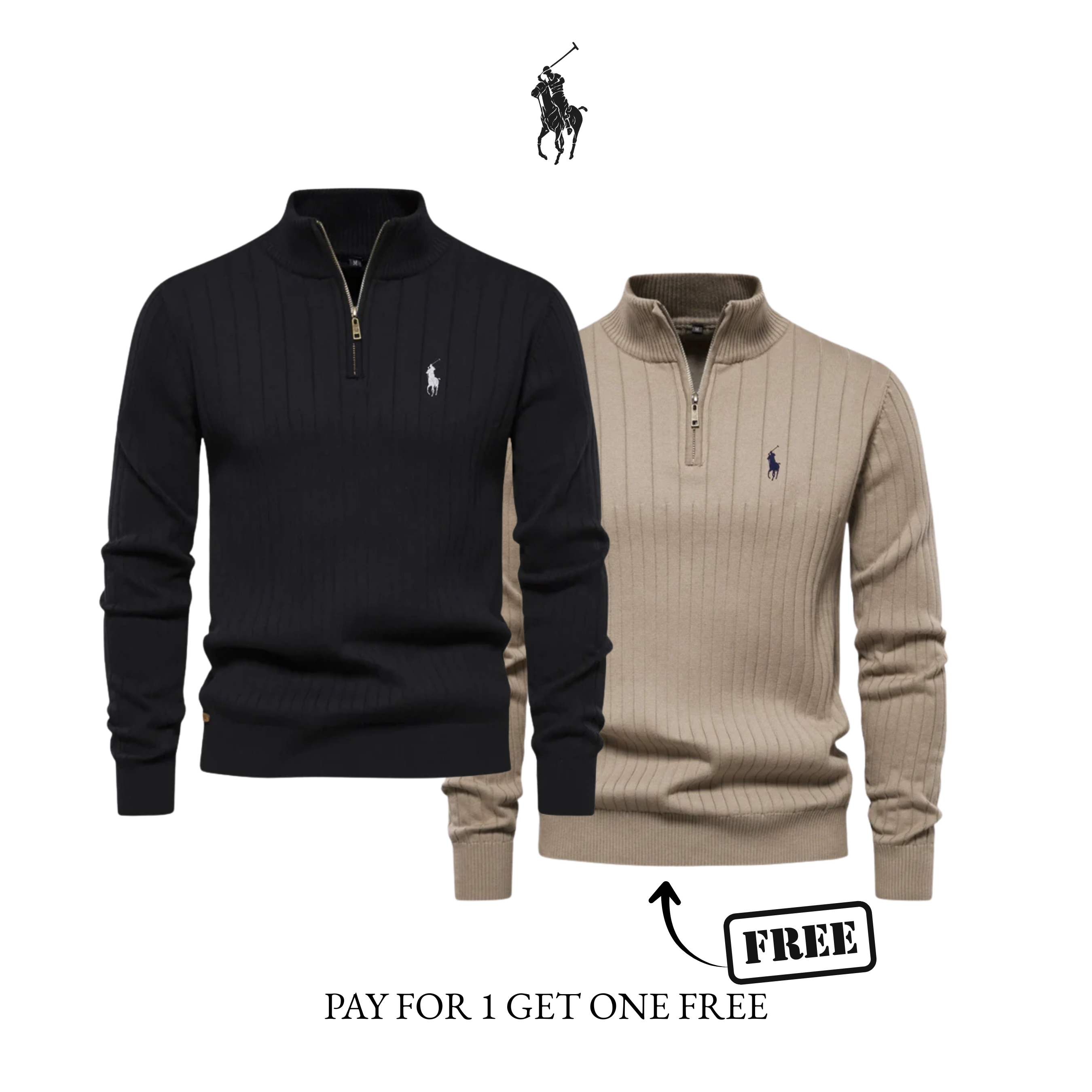Quarter-zip rib jumper