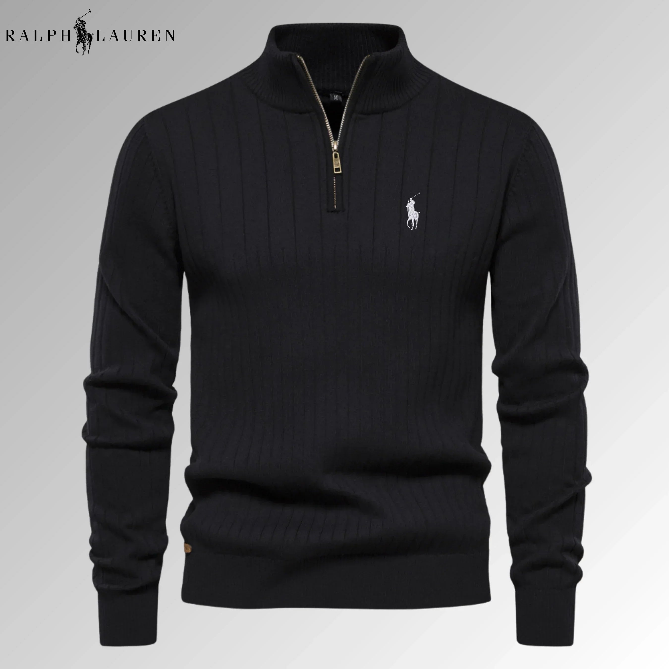 Quarter-zip rib jumper