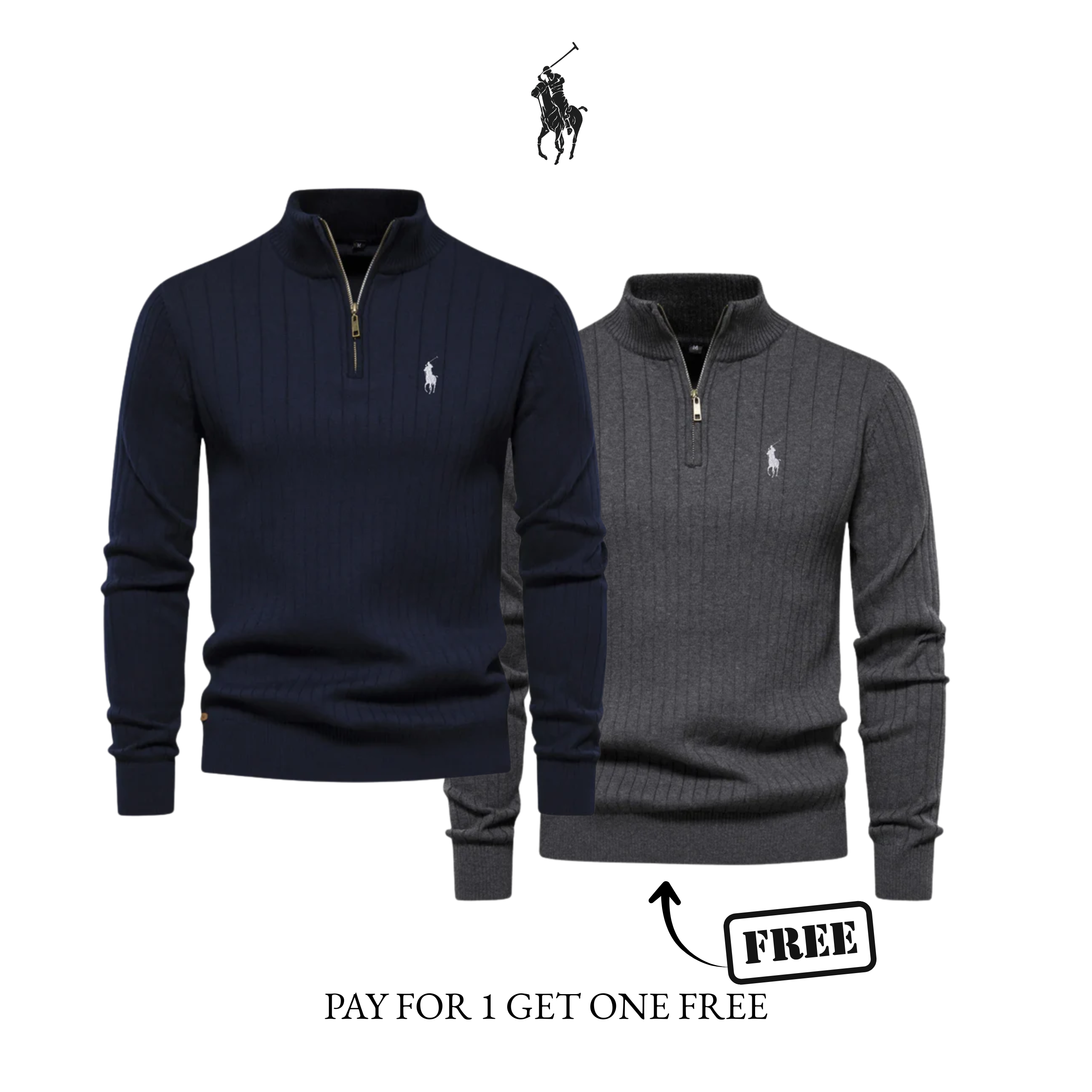 Quarter-zip rib jumper