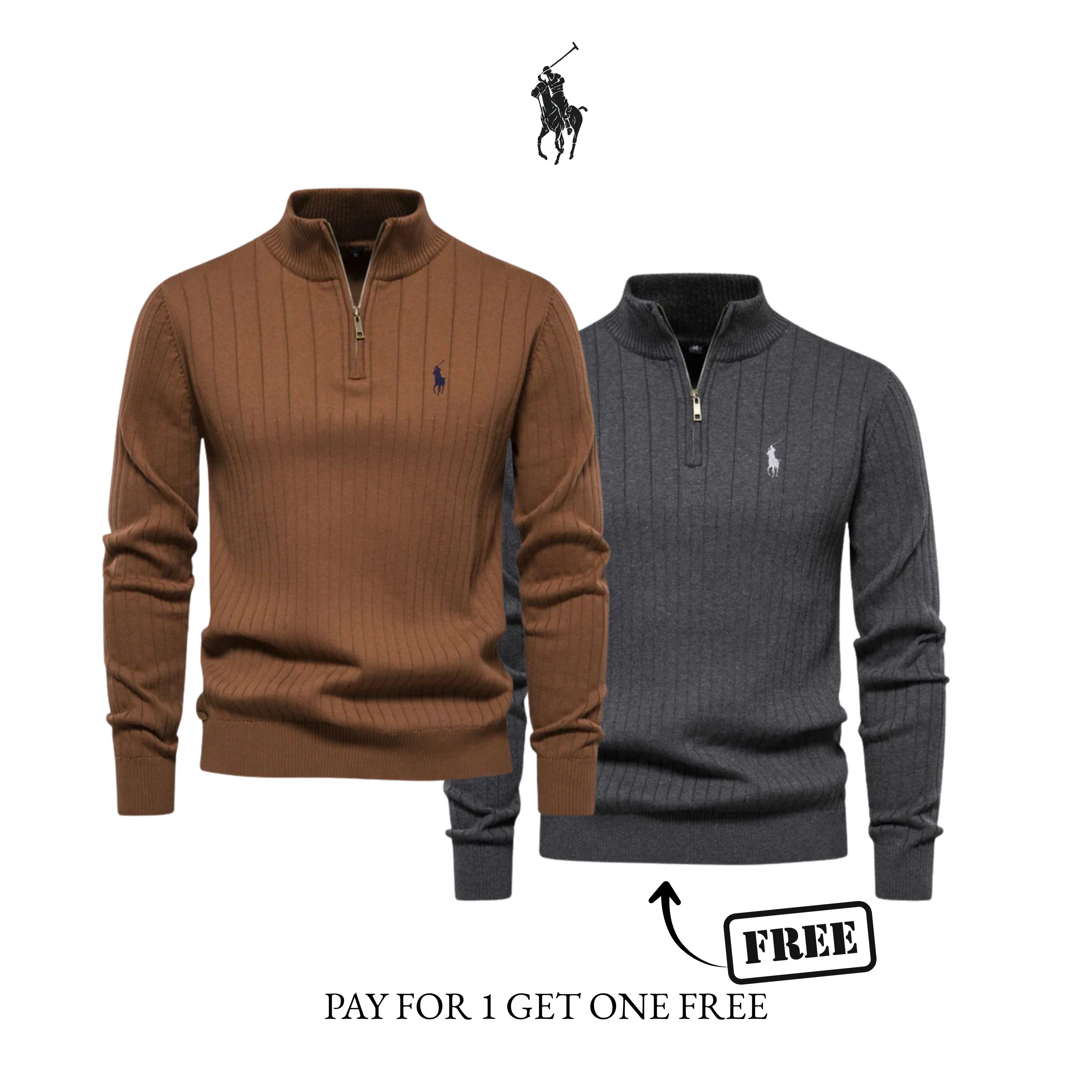 Quarter-zip rib jumper