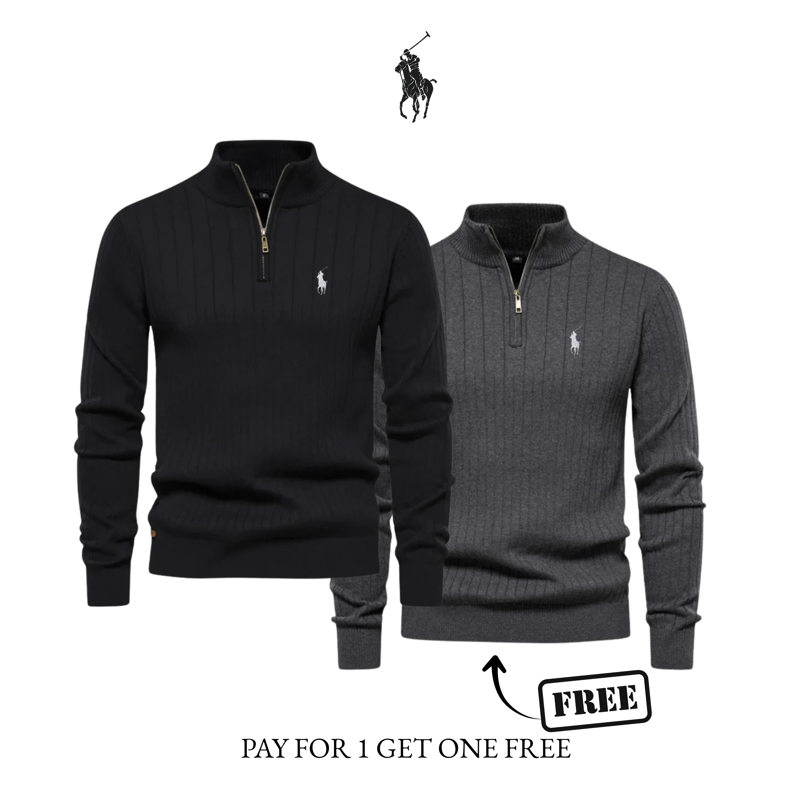Quarter-zip rib jumper