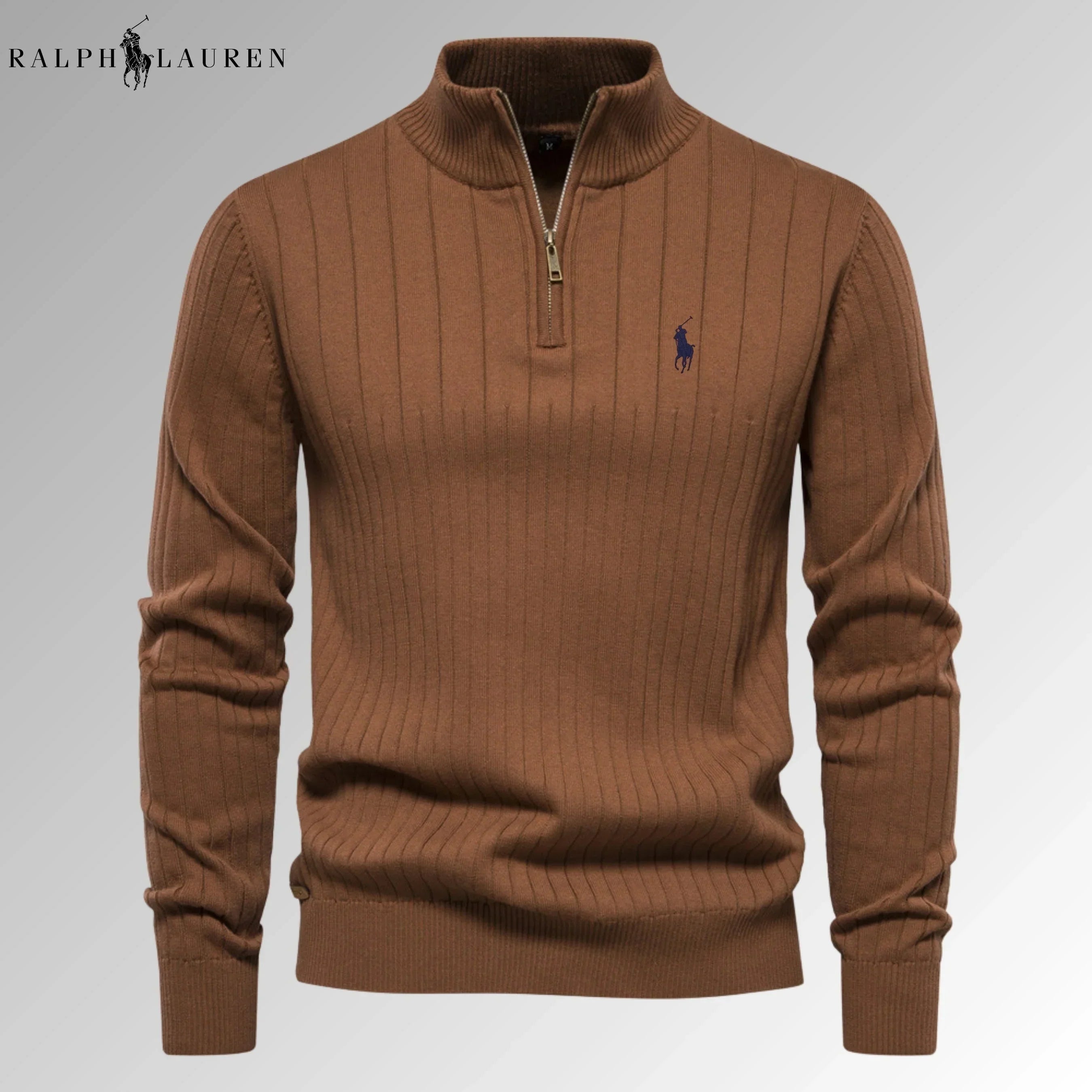 Quarter-zip rib jumper