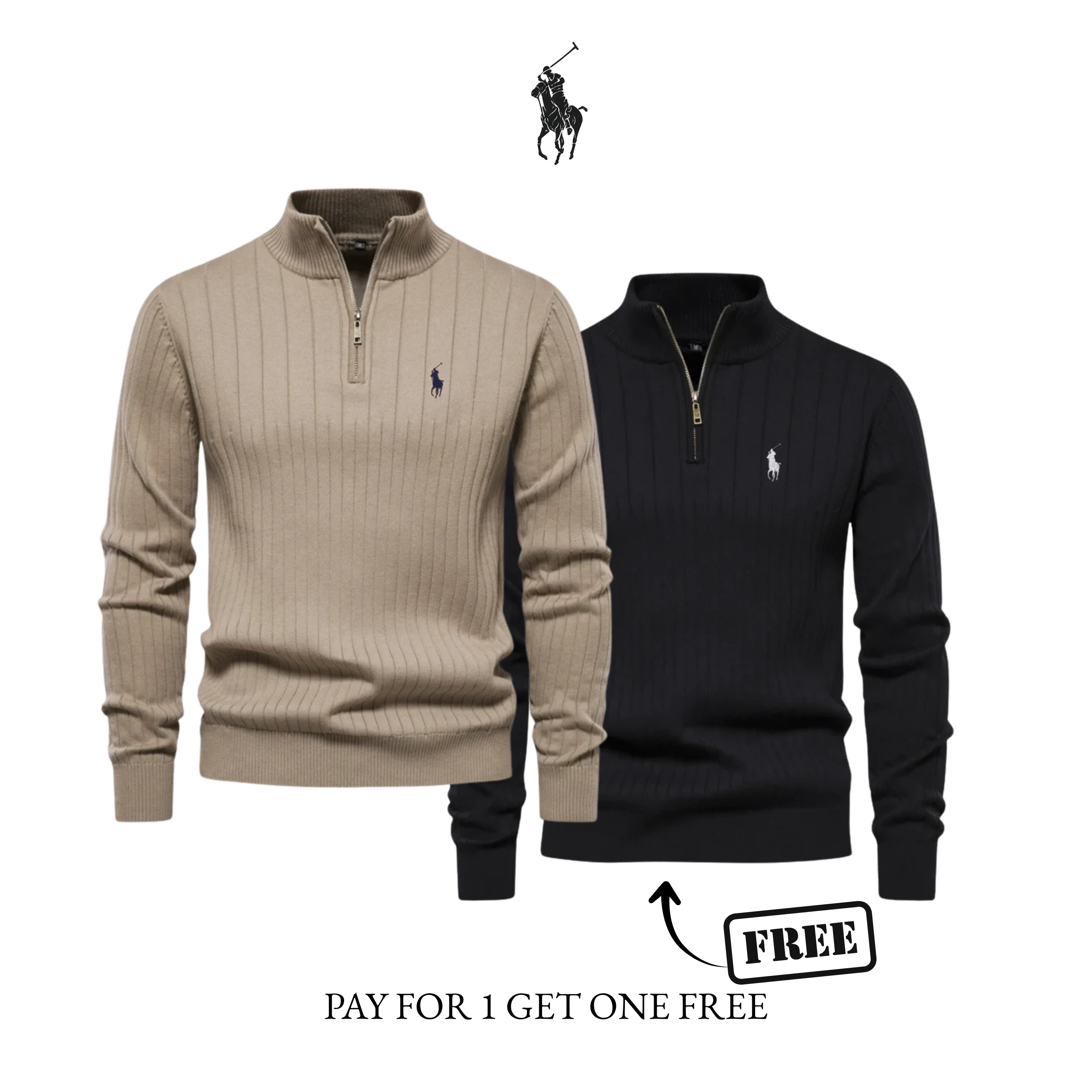 Quarter-zip rib jumper