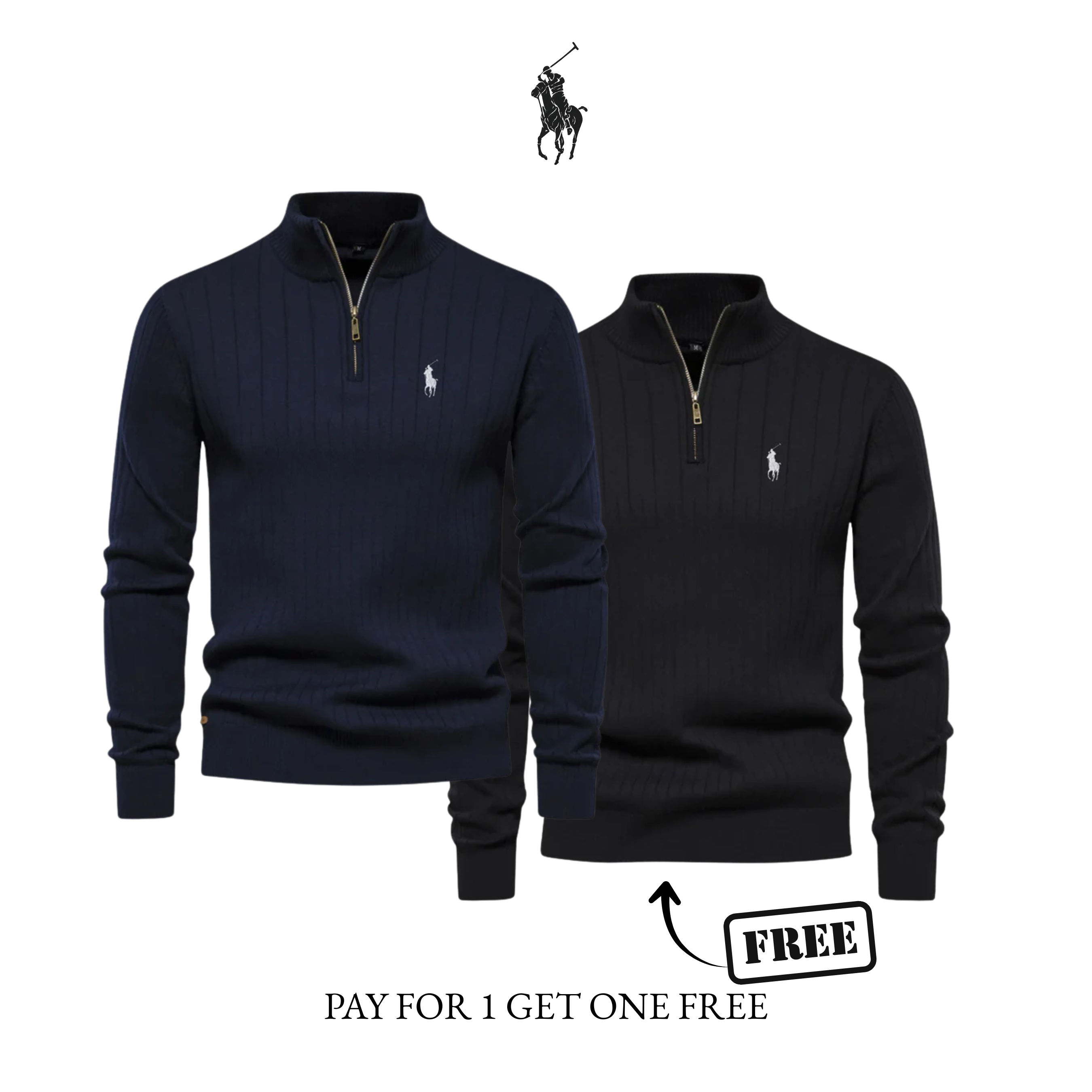 Quarter-zip rib jumper