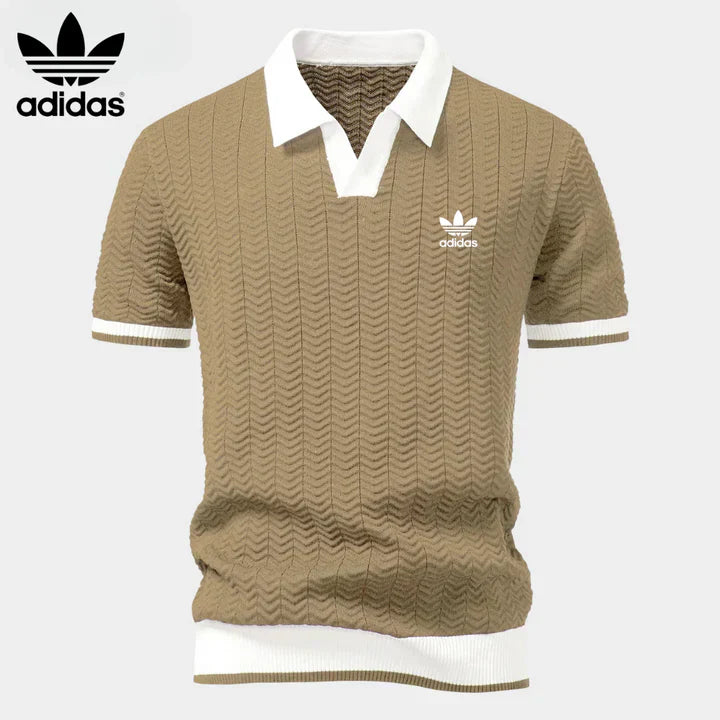 Retro knitted polo shirt