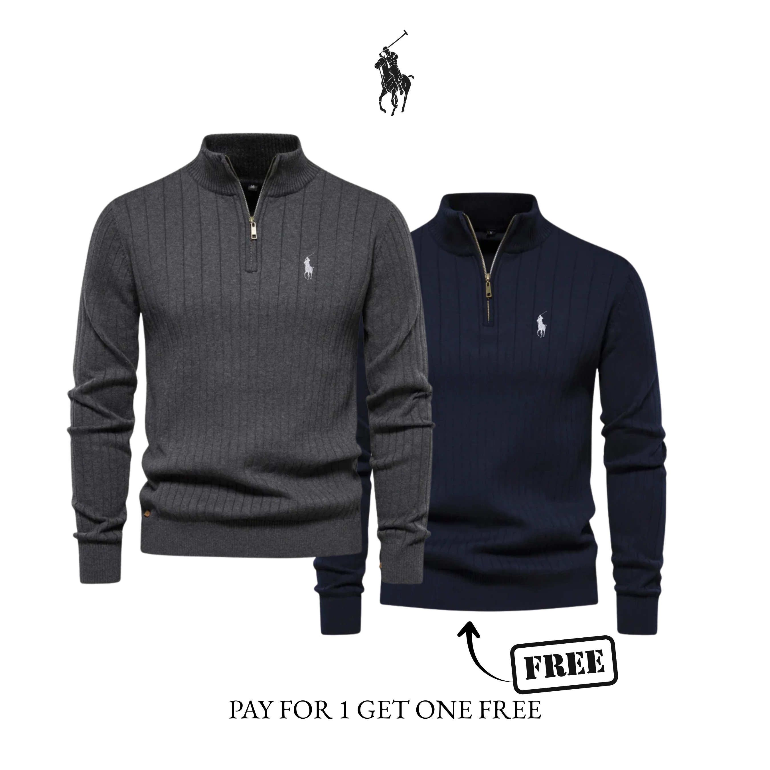 Quarter-zip rib jumper