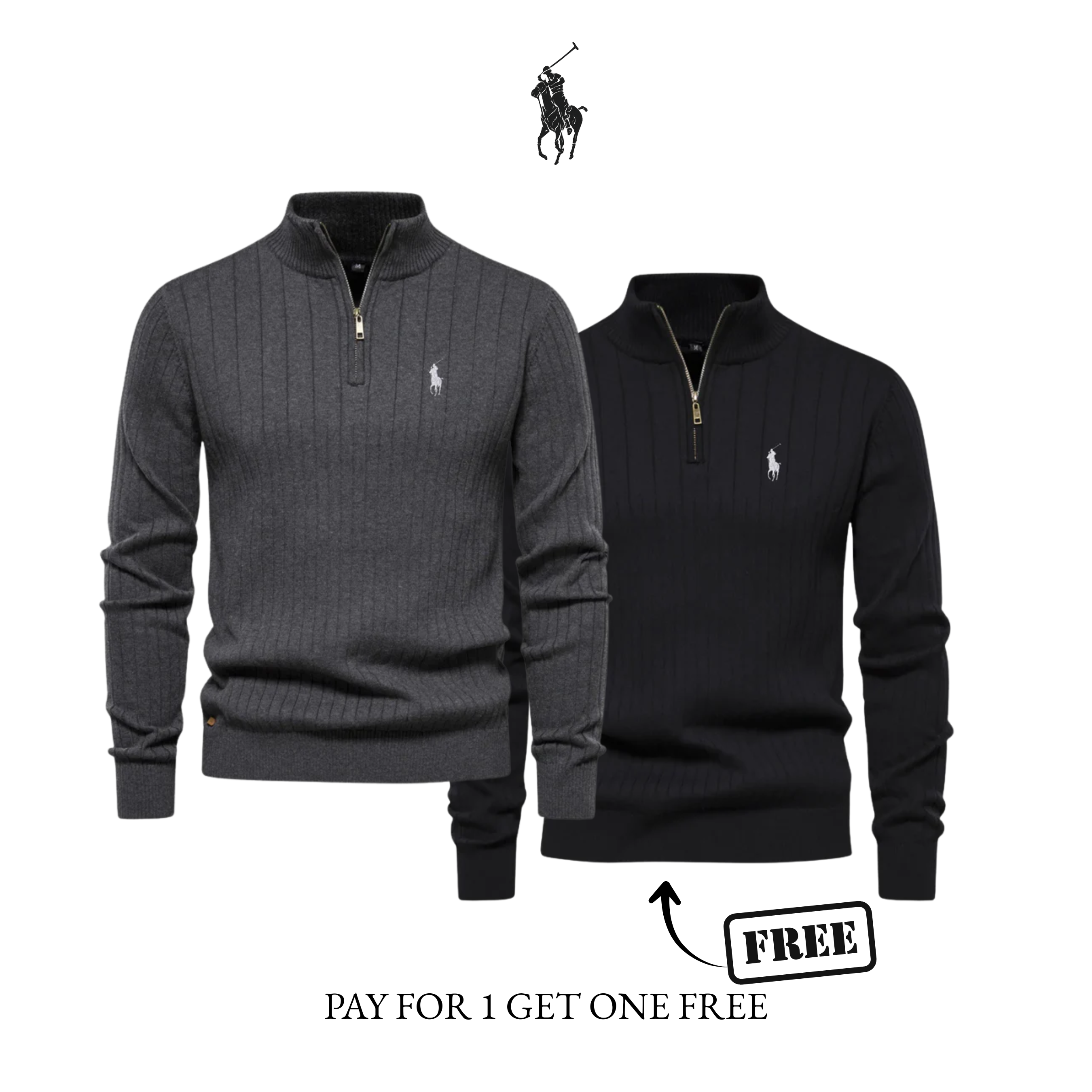 Quarter-zip rib jumper
